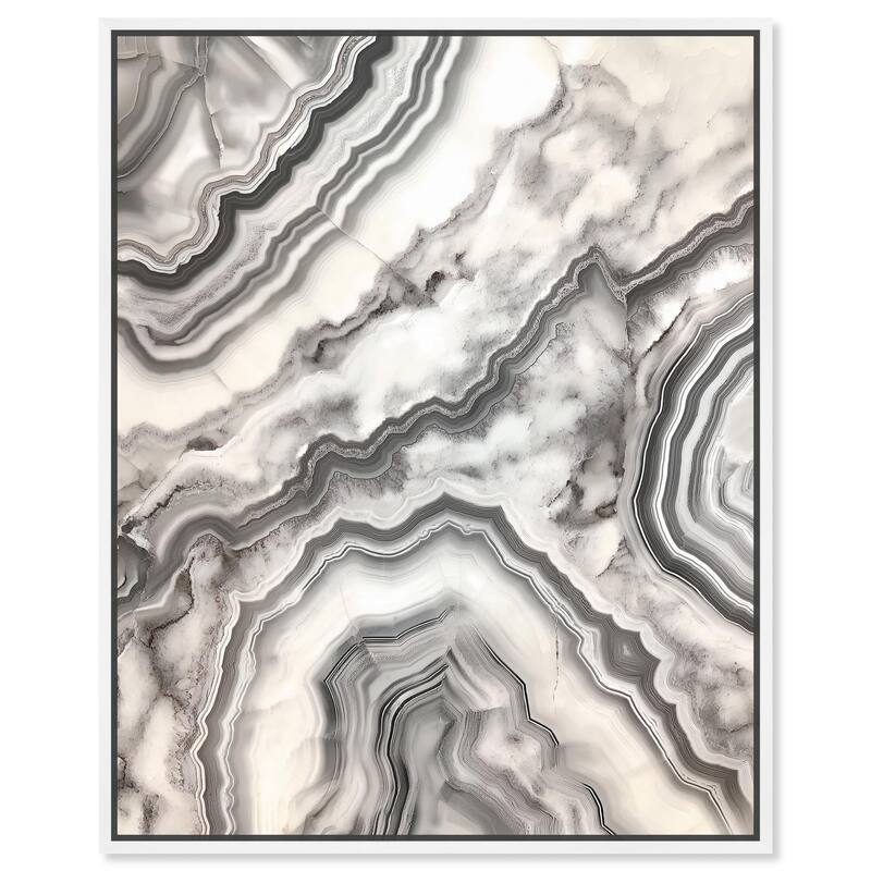 Silvered Sediment Canvas by Art Remedy - White - 20" x 24"