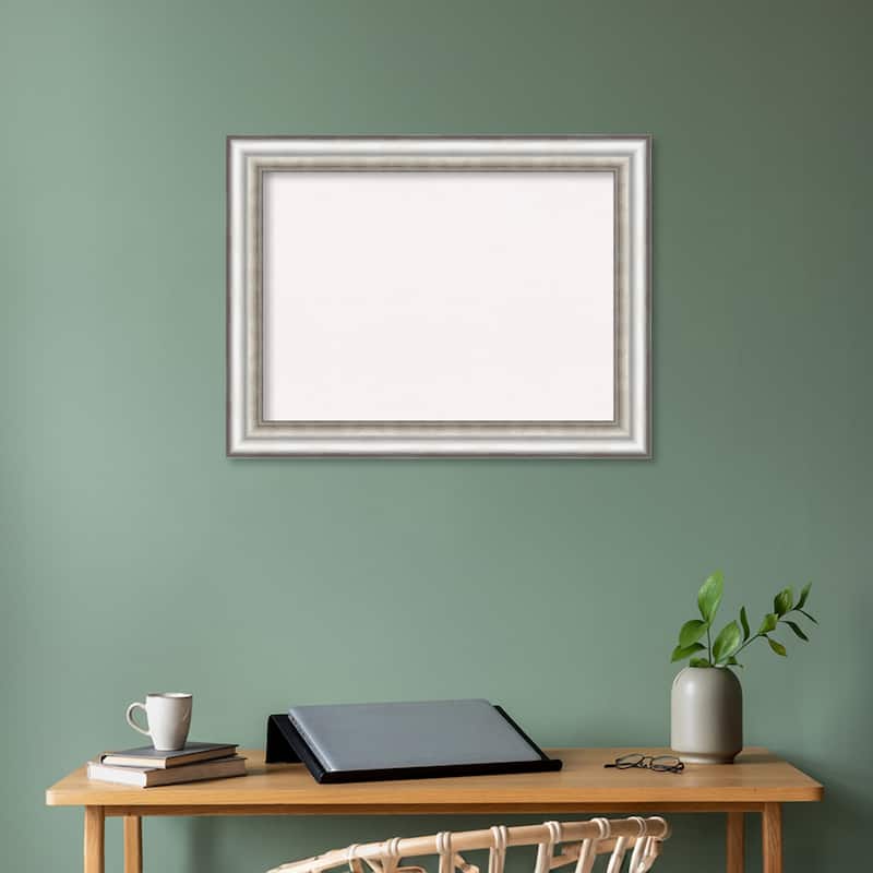 Salon Silver Framed White Corkboard Bulletin Board