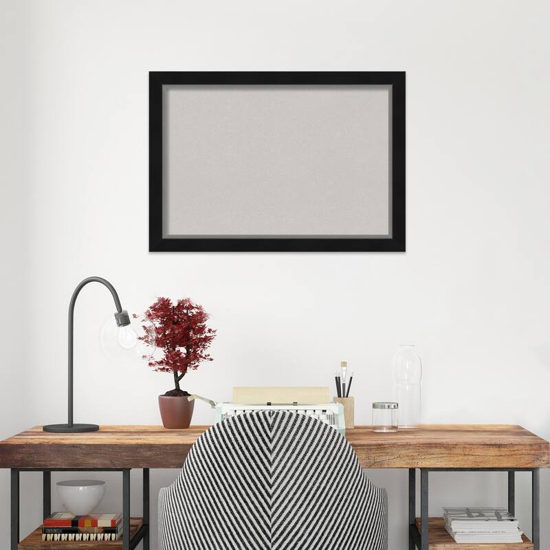 Eva Narrow Framed Grey Corkboard Bulletin Board