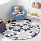 preview thumbnail 42 of 61, SAFAVIEH Handmade Kids Khadijah Floral Wool Rug 5' Round - Charcoal/Ivory