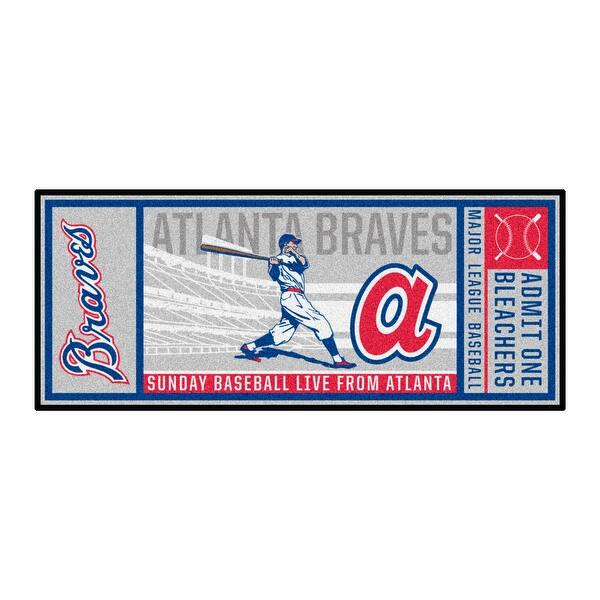 MLB - Atlanta Braves Retro Collection Ticket Runner Rug - 30in. x 72in ...