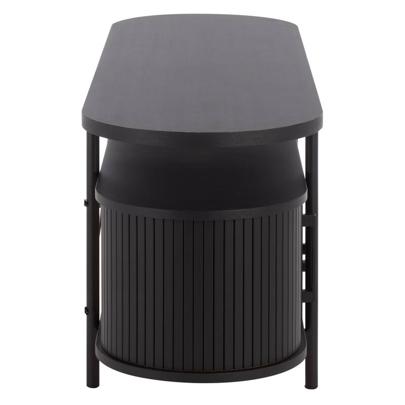 SAFAVIEH Home Etka 2-Drawer Tambour Door Media Stand - 55"W x 16"D x 20"H