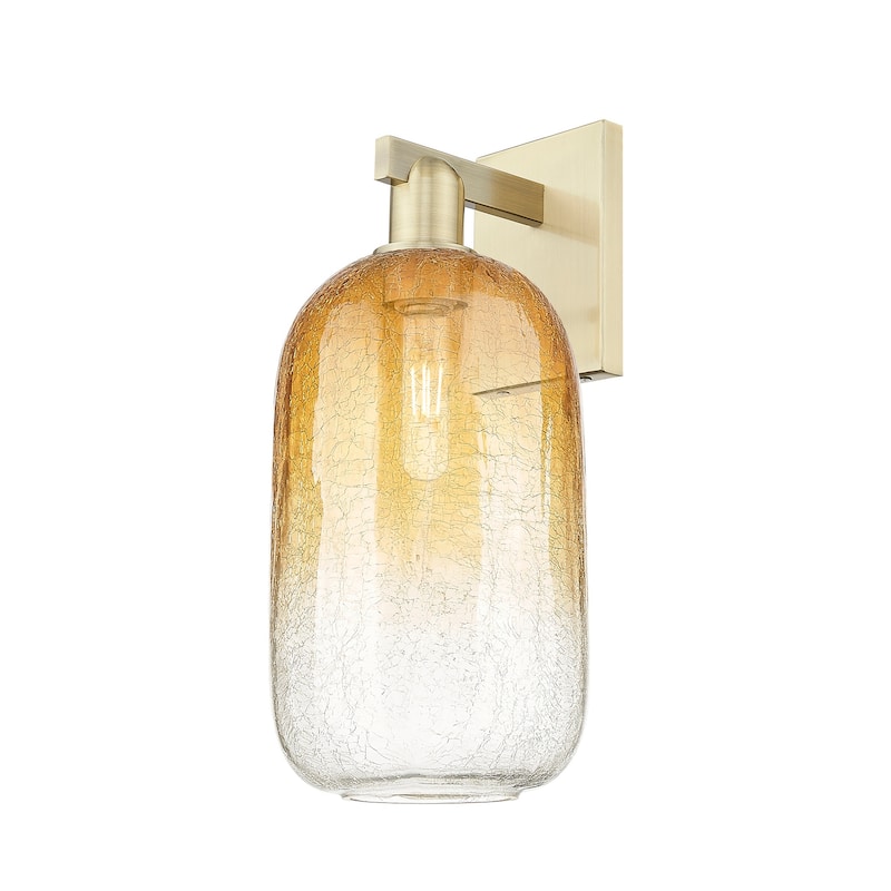 Innovations Lighting 716-1W-17-7 Brookhaven Cloche Sconce Brookhaven - Antique Brass / Amber