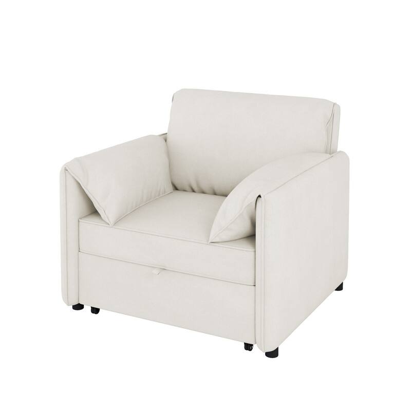 38.5" Convertible Folding Sofa Bed, 3-in-1 Convertible Sleeper Chair, Adjustable Backrest
