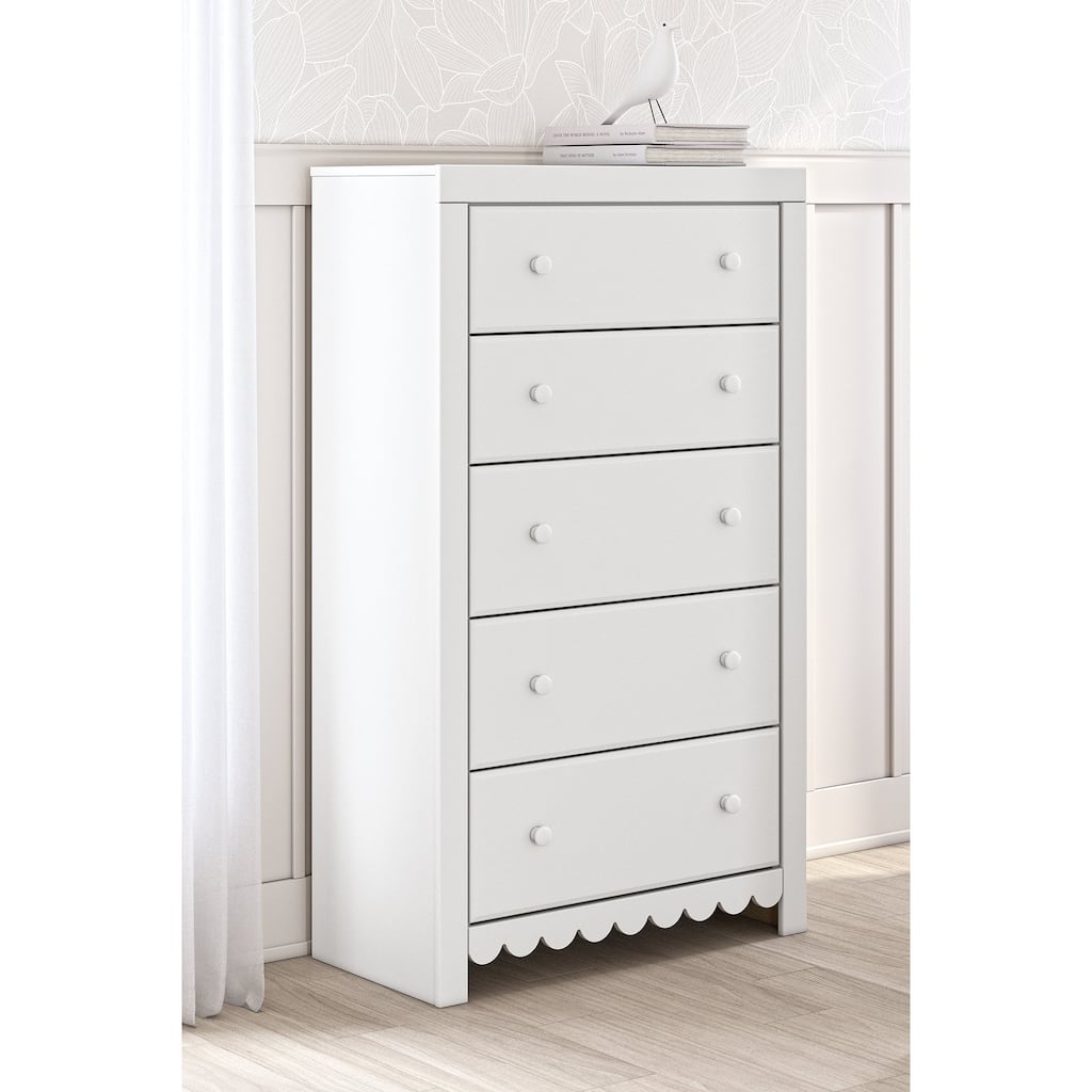Signature Design by Ashley Mollviney White Chest of Drawers