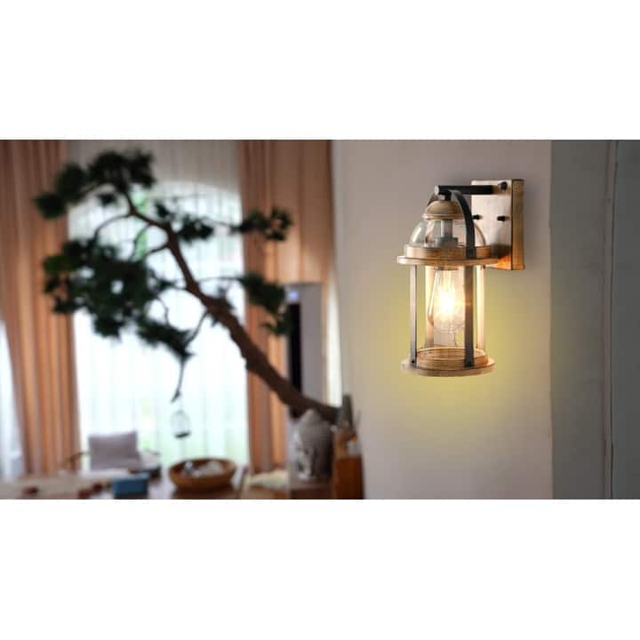 1 Pack light bulbs wood grain lighting fixtures aluminum wall lights