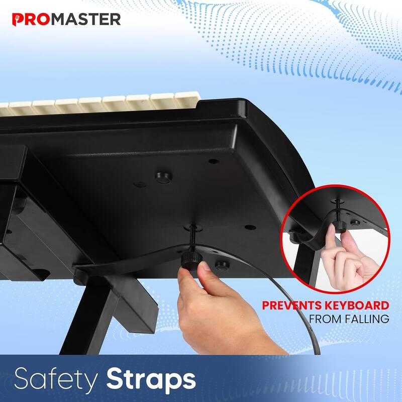 Piano Keyboard Stand - 20-34 Inches Adjustable, Portable, Universal, Foam-Padded Arms, Designed Z Style, Digital Music