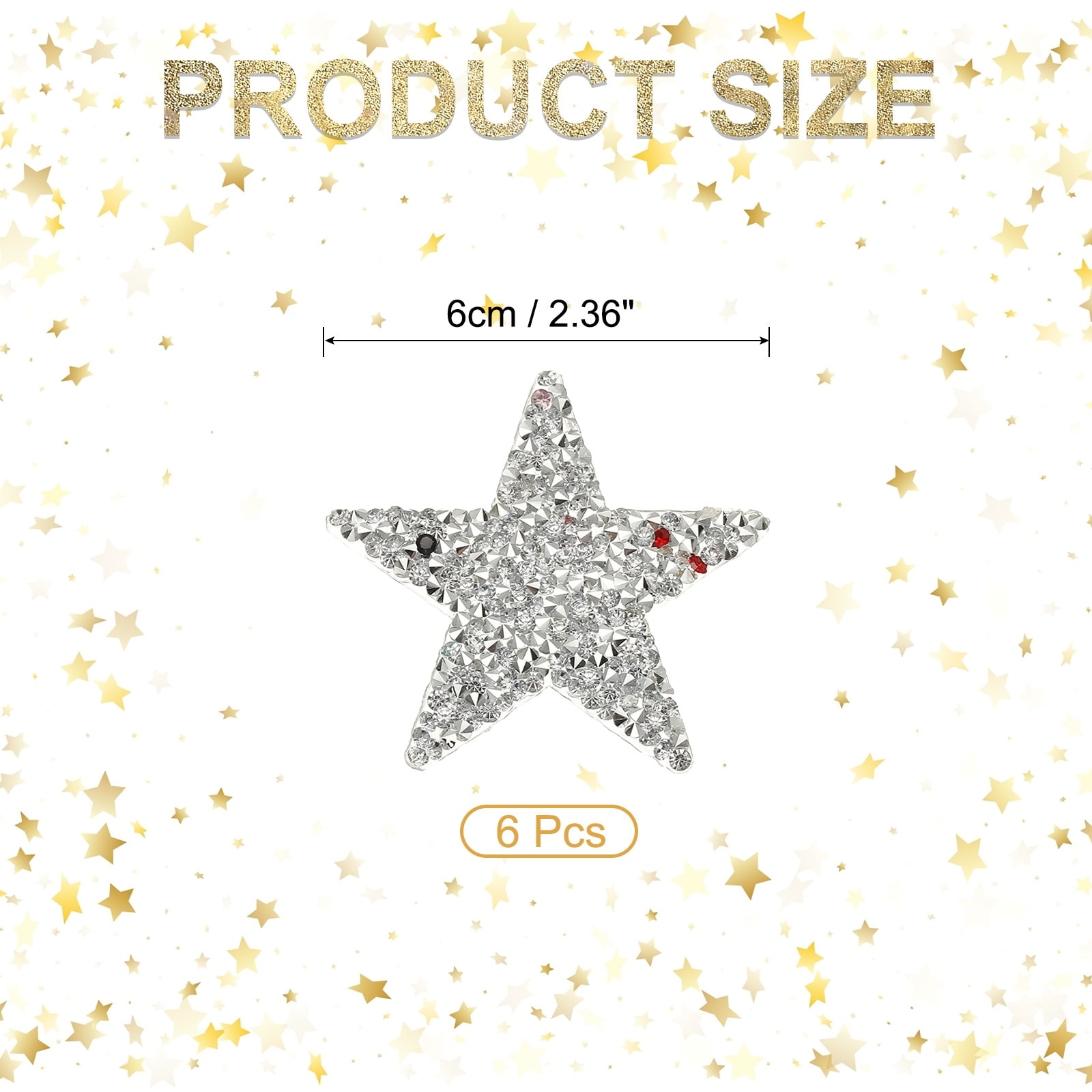 Iron on Star Patches, Rhinestone Glitter Sticker