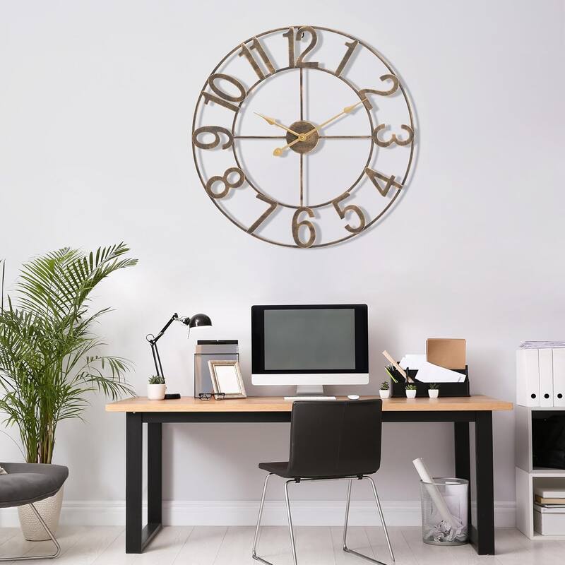 Sorbus Large Wall Clock 32" - Battery Operated Analog Large Clock (Black)