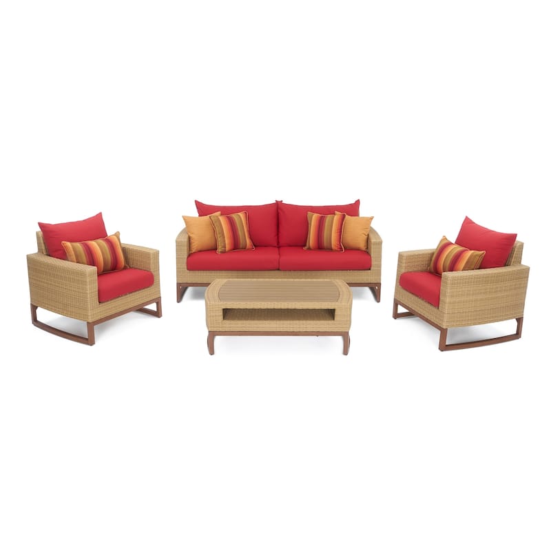 Milea 4 Piece Sunbrella Outdoor Patio Seating Set