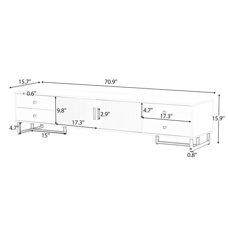 TV Stand for 65+ Inch TV, Entertainment Center TV Media Console Table, Modern TV Stand with Storage