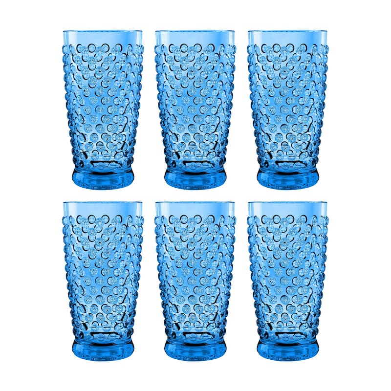 Abode Homewares Hobnail Jumbo, 20 oz. Set of 6 - Blue