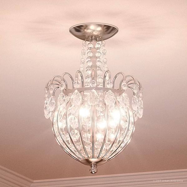 Shop Luxury Crystal Semi Flush Ceiling Light 13 5 H X 9 5 W With