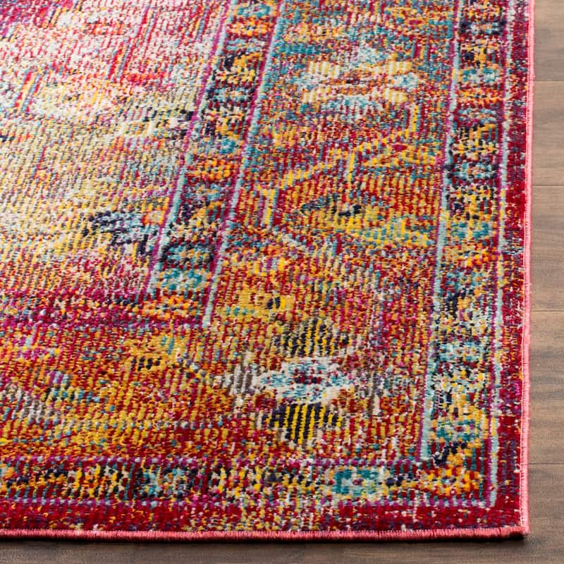 SAFAVIEH Crystal Aili Vintage Boho Oriental Rug - 8' x 10' - Light Blue/Fuchsia - Rectangle
