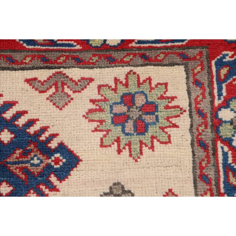 Traditional Red Kazak Foyer Rug Hand-Knotted Wool Carpet - 2'10" x 3'11"