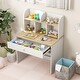 preview thumbnail 3 of 6, Kids Wooden Study Desk Writing Table with Hutch and Drawer - 31.5" x 19" x 40"