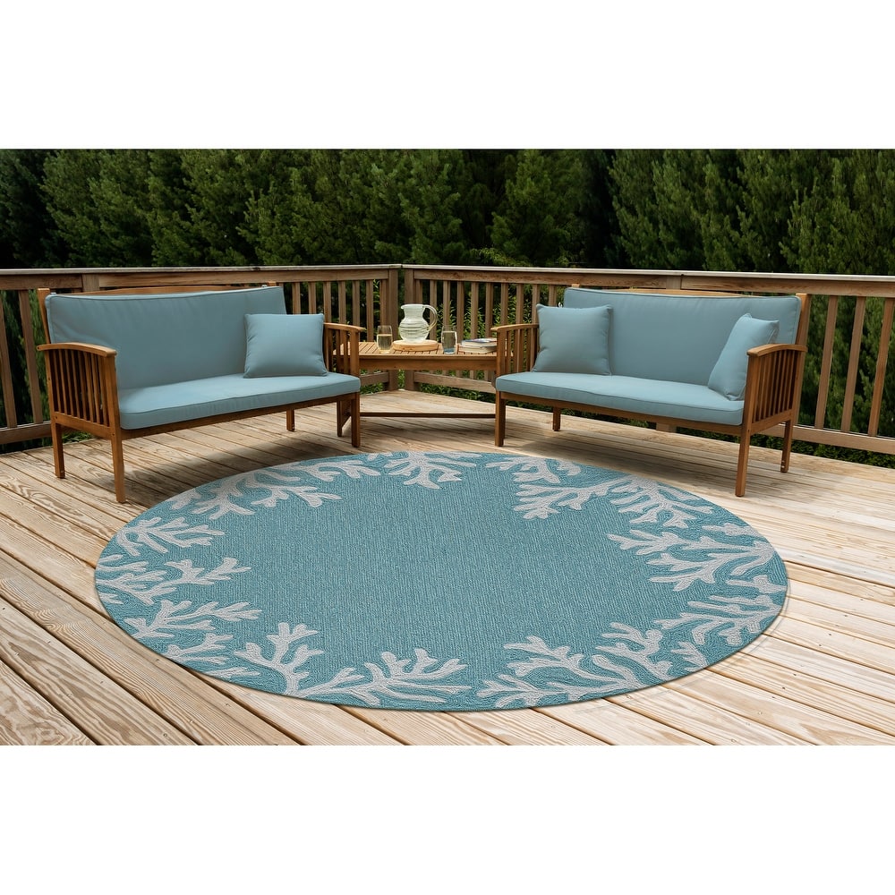 Liora Manne Capri Coral Border Indoor/Outdoor Rug