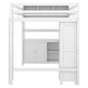 preview thumbnail 9 of 10, White Full Size Pine Wood Loft Bed with Cabinet, Bookshelf, Wardrobe, and Desk
