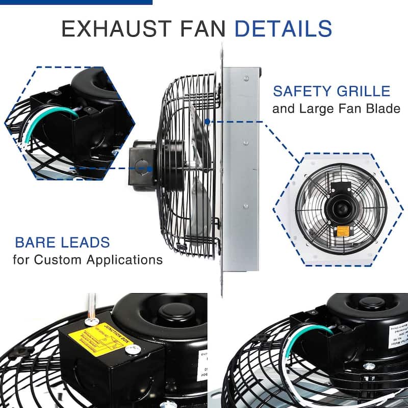 IPower 10 Inch Shutter Exhaust Fan Aluminum
