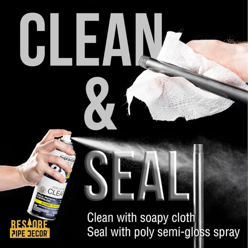 Restore by PIPE DECOR Industrial 3 Tier Solid Wood & Steel Pipe Bar Cart with Wheels