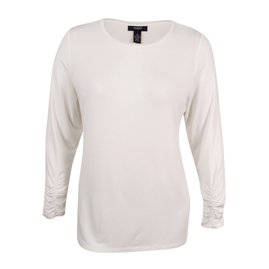 plus size white long sleeve top