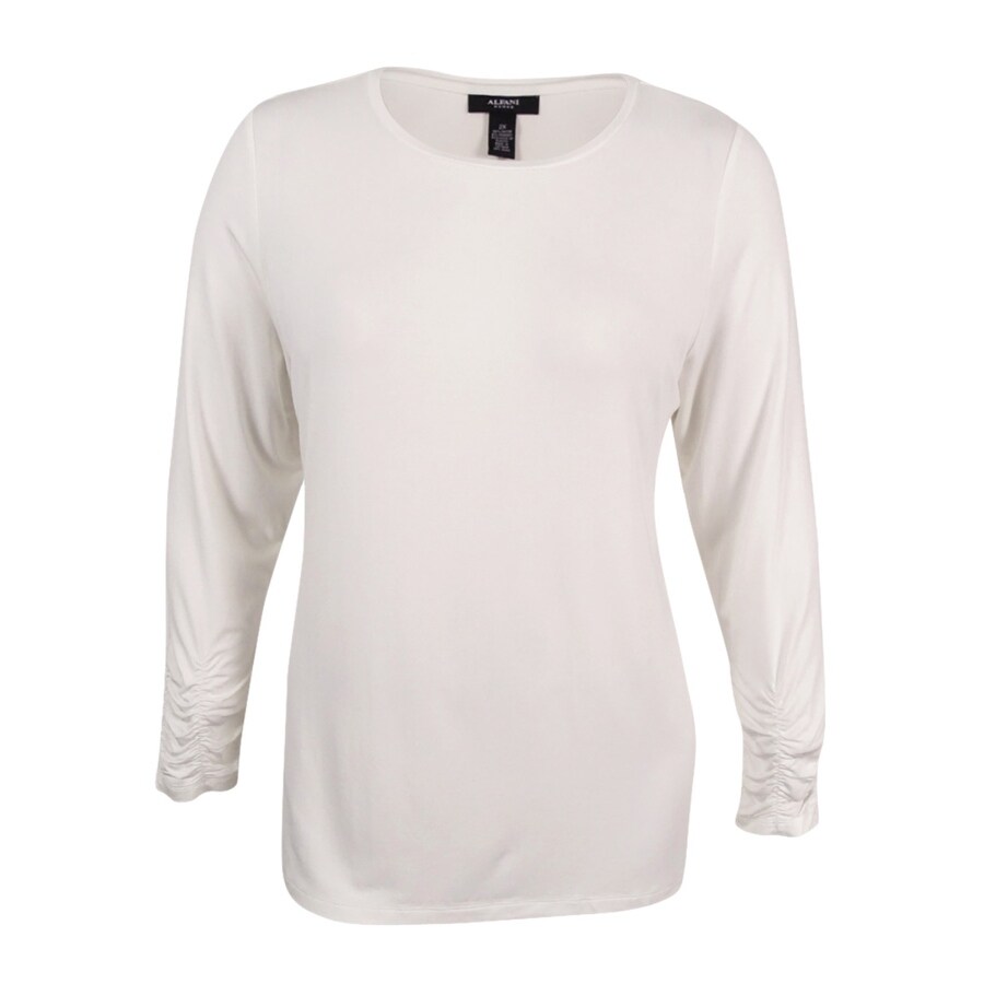 plus size long sleeve white t shirt