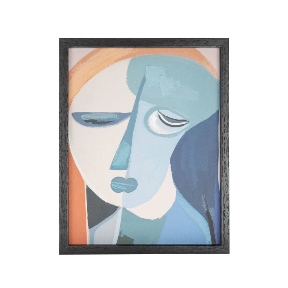 Canvas Woman Impressionist Framed Wall Art with Brushed Paint Strokes and Black Frame - Multi Colored - Roche River Decor