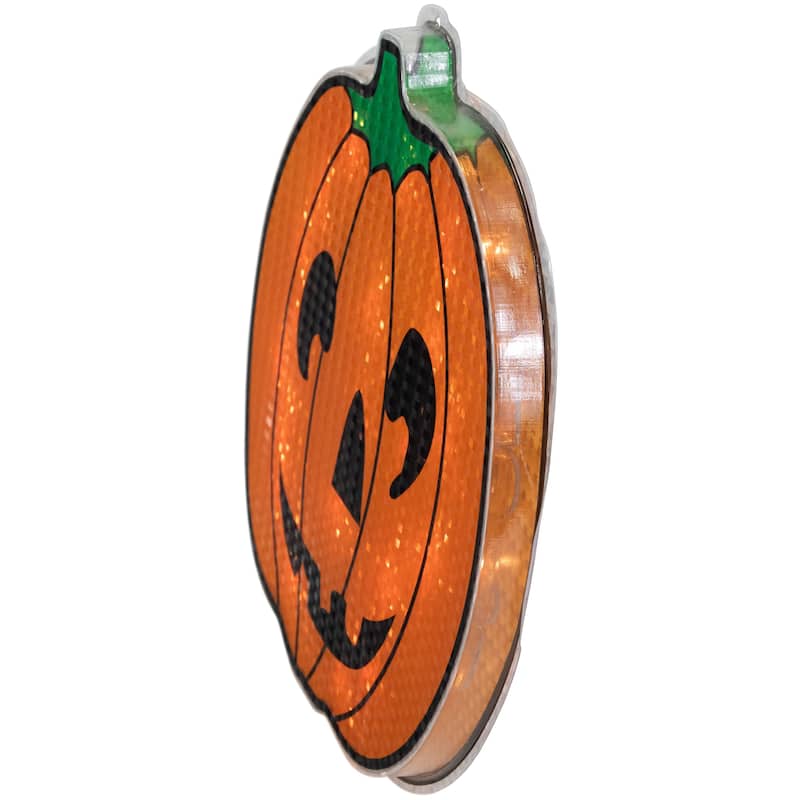 13" Lighted Jack O' Lantern Pumpkin Halloween Window Silhouette Decor