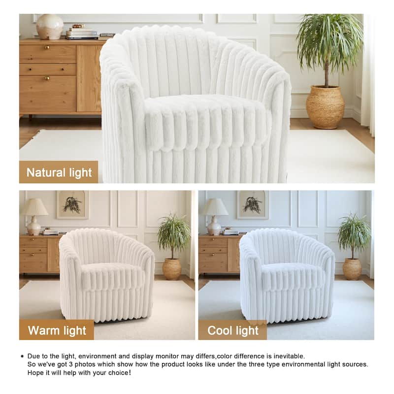 Modern Cotton Flannel Swivel Accent Chair Plush Barral Chair