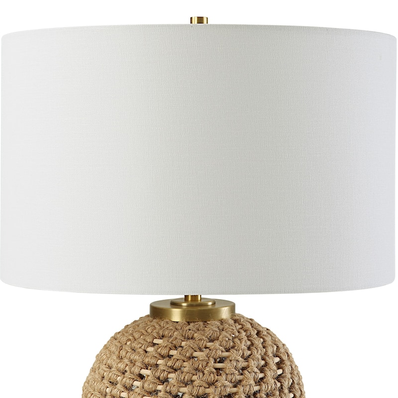 Knotted Rope Wrapped Table Lamp - 34" - Brown