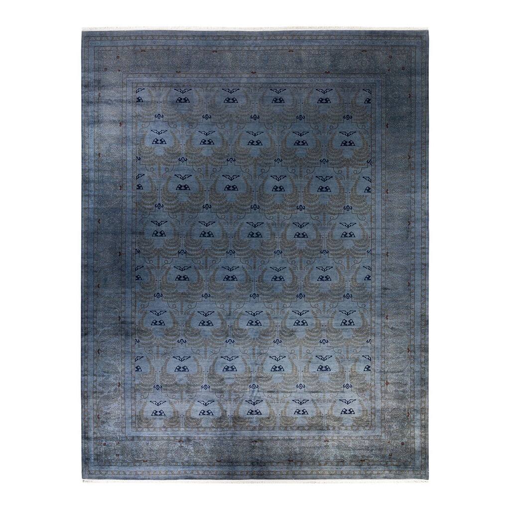 Fine Vibrance, One-of-a-Kind Hand-Knotted Area Rug - Gray, 10' 4" x 13' 8" - 10' 4" x 13' 8"