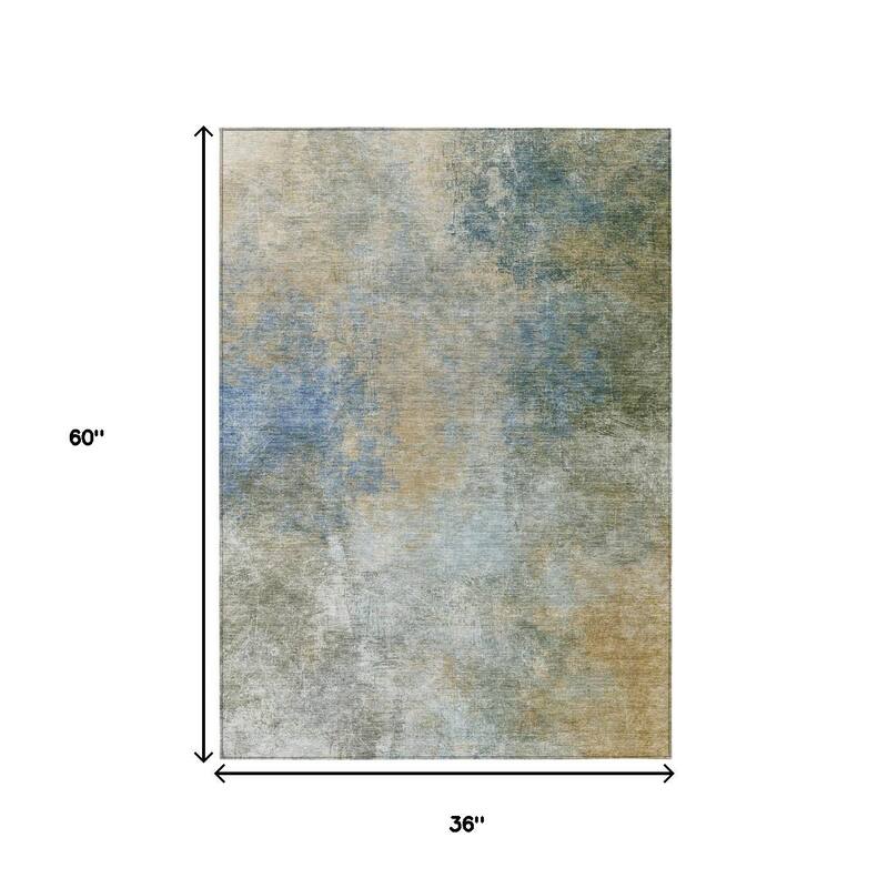 HomeRoots Abstract Transitional Rectangle Outdoor Rug