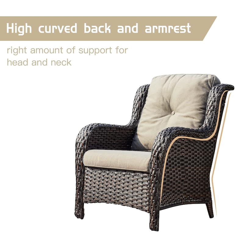 Pocassy Outdoor Wicker Bistro Set, 3 Piece Patio Set