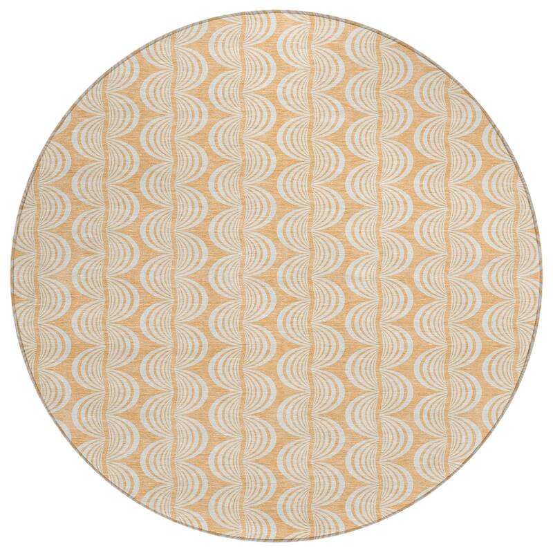 Machine Washable Indoor/ Outdoor Wavy Modern Chantille Rug