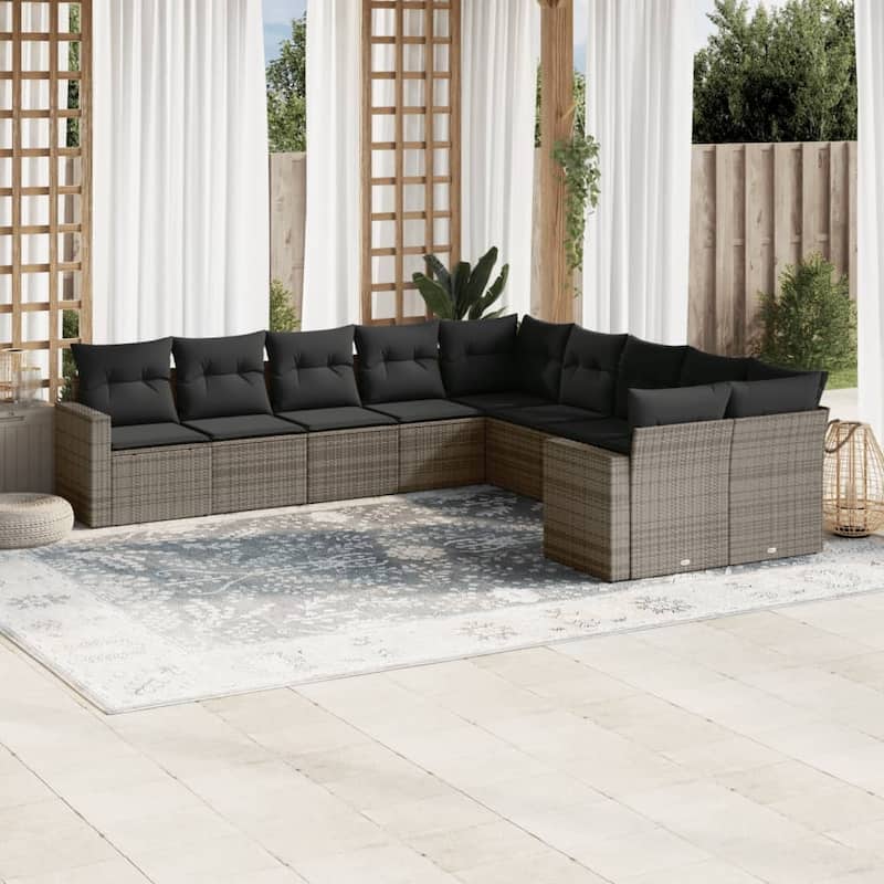 vidaXL Garden Sofa Set Grey - 24.4 x 25.8 x 27.2