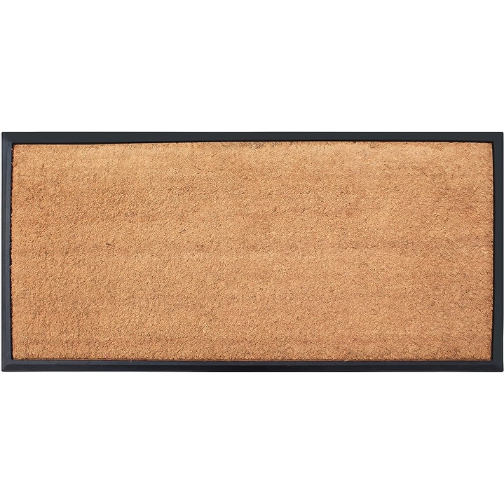 A1hc Rubber & Coir Monogrammed Large Doormat 24X47.5 Black/Beige