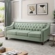 preview thumbnail 3 of 65, Mateo 82.28" Wide Transitional Genuine Leather Sofa with Nailhead Trim and Button-Tufted Back Sage