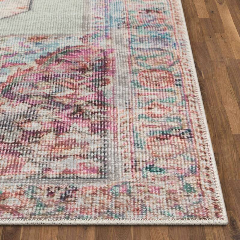 Well Woven Lotus Ramon Vintage Persian Machine Washable Area Rug