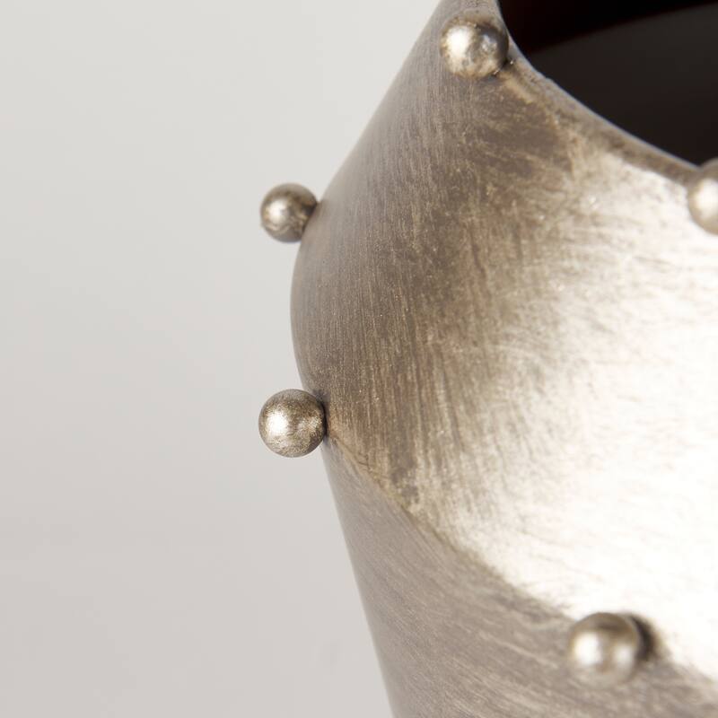 Elio 12.2H Large Champagne Metal W/Studs Vase