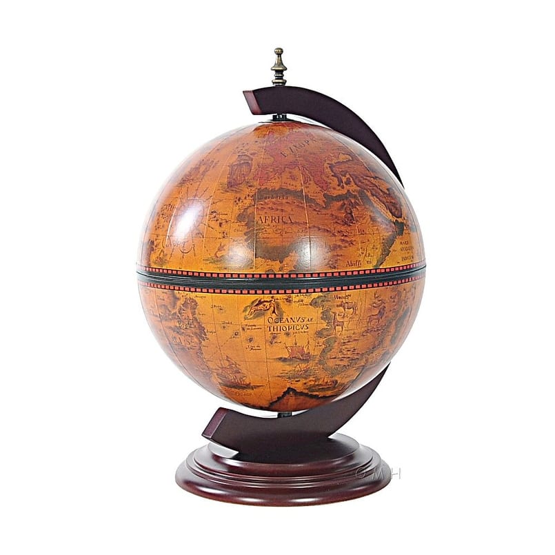 HomeRoots 13" X 15" X 19" Red Globe With Chess Holder - 13' X '19' X '15
