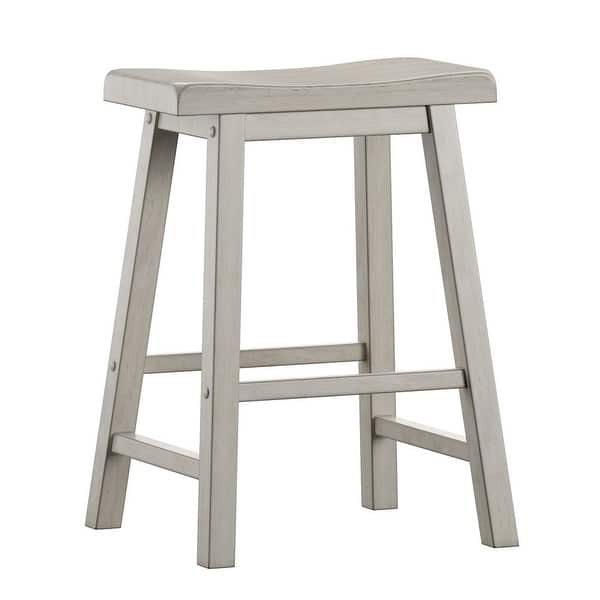 Salvador Ii Saddle Seat 24 Inch Counter Height Backless Stools Set Of 2 By Inspire Q Classic On Sale Overstock 21784800 Grey