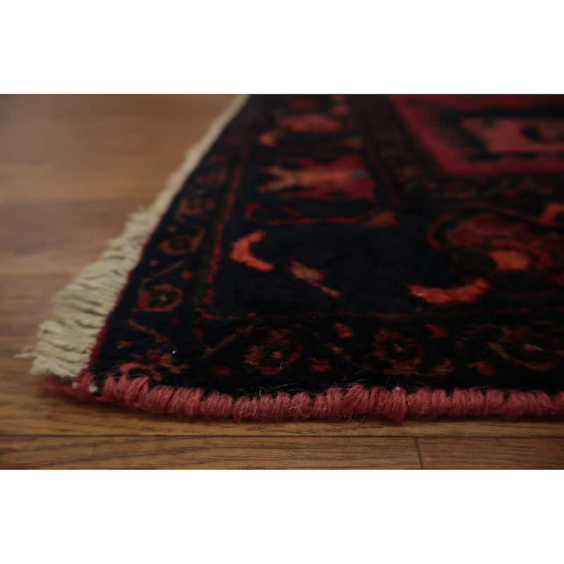 Hand Knotted Oriental 100% Wool Carpet Traditional Floral Navy Blue & Blues Zanjan Area Rug - 6' 6'' X 3' 11''