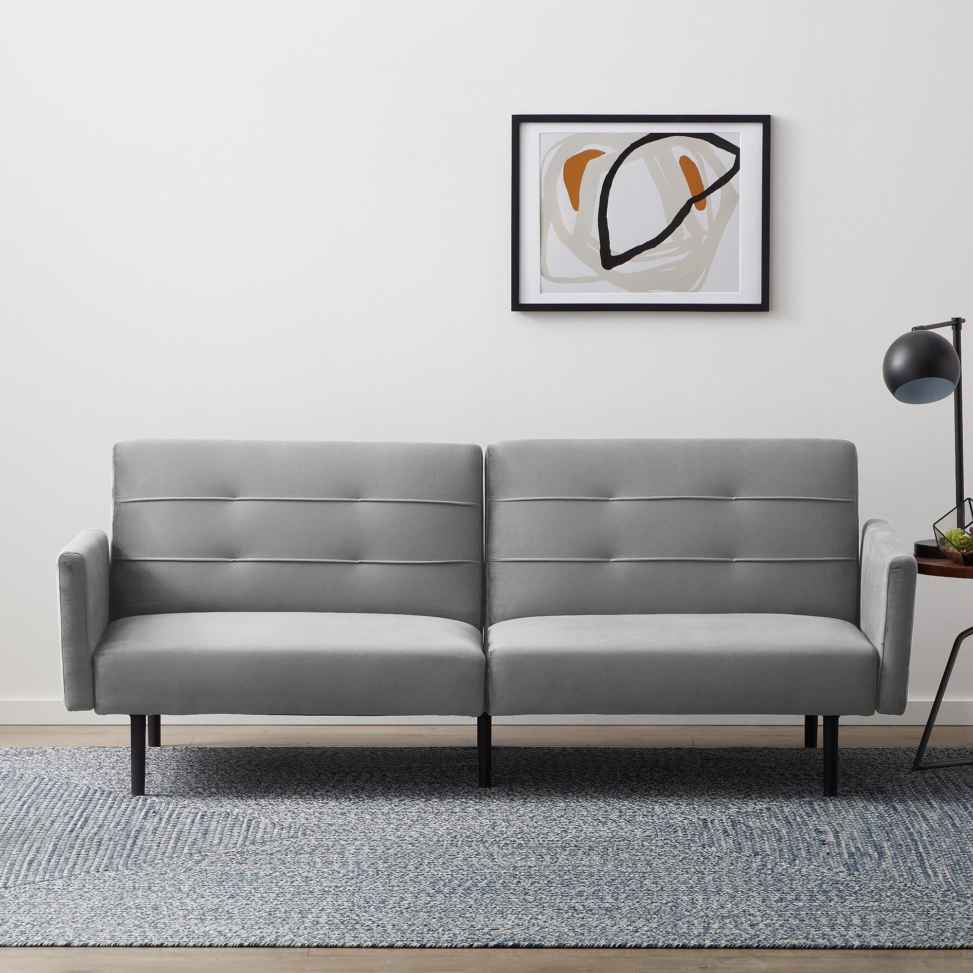 Lucid Comfort Collection Futon Sofa Bed with Buttonless Tufting