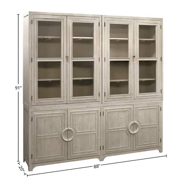 Waylon 90-inch High Reclaimed Pine Large Storage Cabinet Finished in a ...