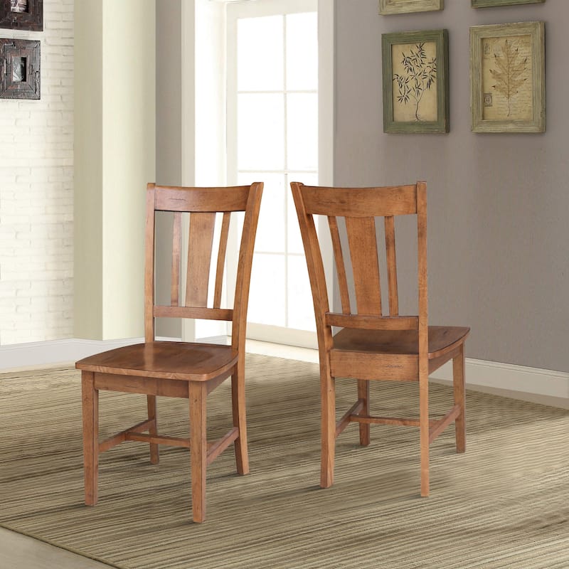 International Concepts Solid Wood San Remo Splatback Chairs - Set of 2