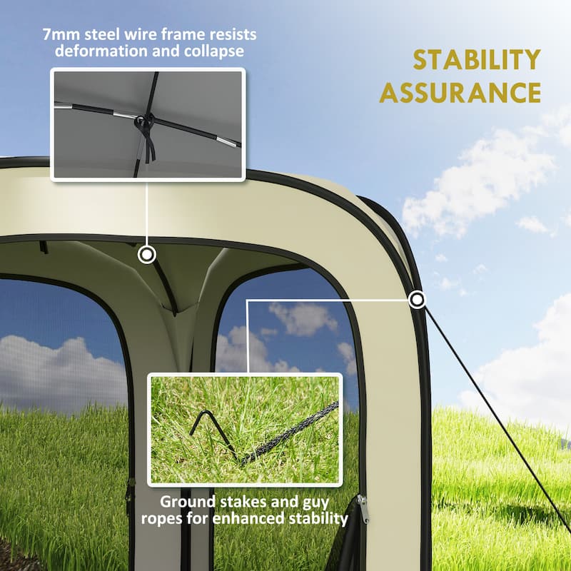 Pop Up Screen Room Tent Quick Setup Portable Outdoor Camping with Sun Protection - 70.9" L x 70.9" W x 86.6" H