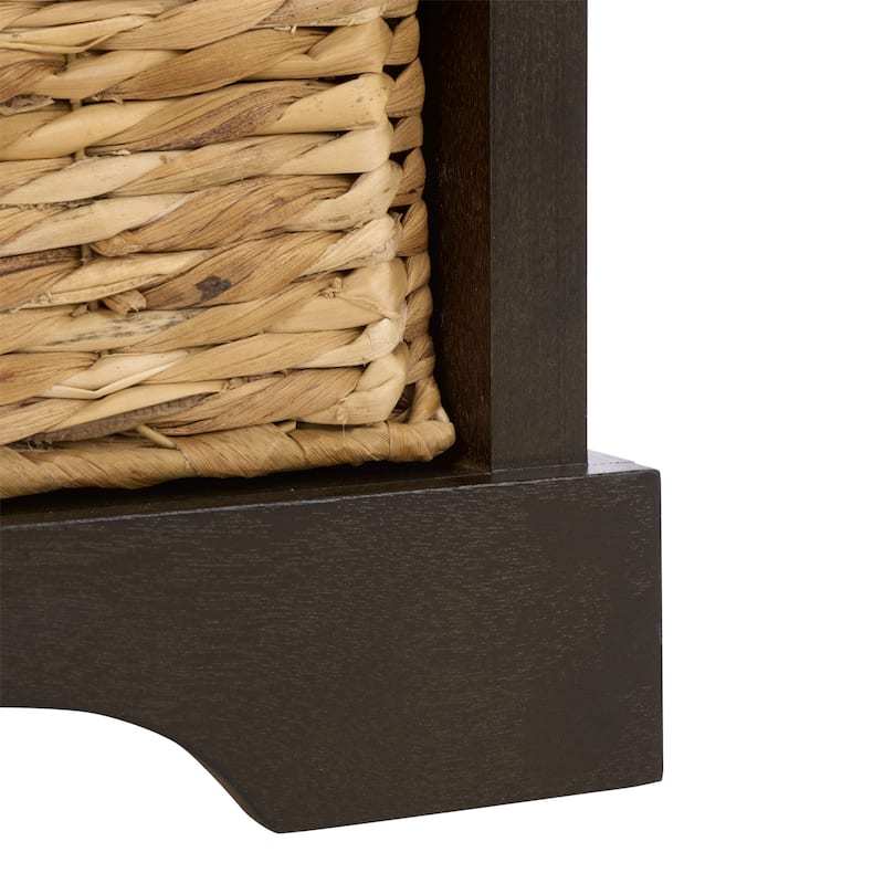 SAFAVIEH Euphemia Brown Woven Storage Basket Bench - 33.5" x 16.1" x 19.9" - 34"W x 16"D x 20"H