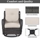 preview thumbnail 54 of 110, Pocassy 3-Piece Outdoor Swivel Bistro Set, Wicker Rocking Chairs