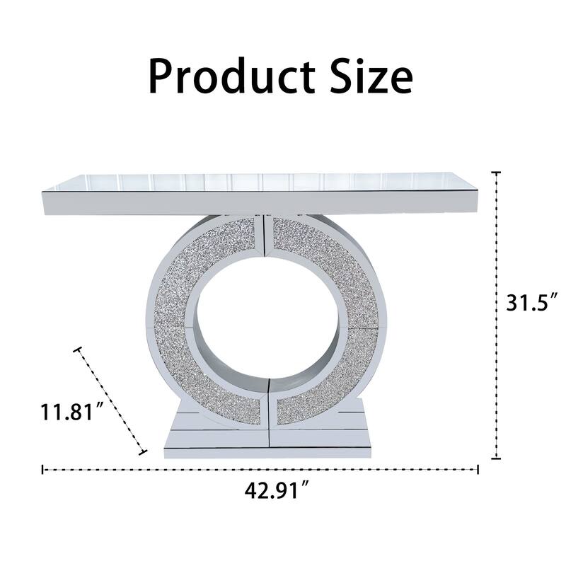 O-Shaped Handicrafts Mirror Console Table for Living Room