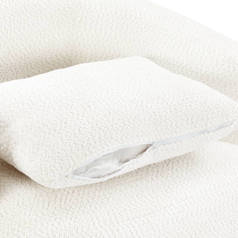 Chenille 360° Swivel Barrel Chair with Throw Pillow, Pocket Spring Cushion and Ergonomic Armrests